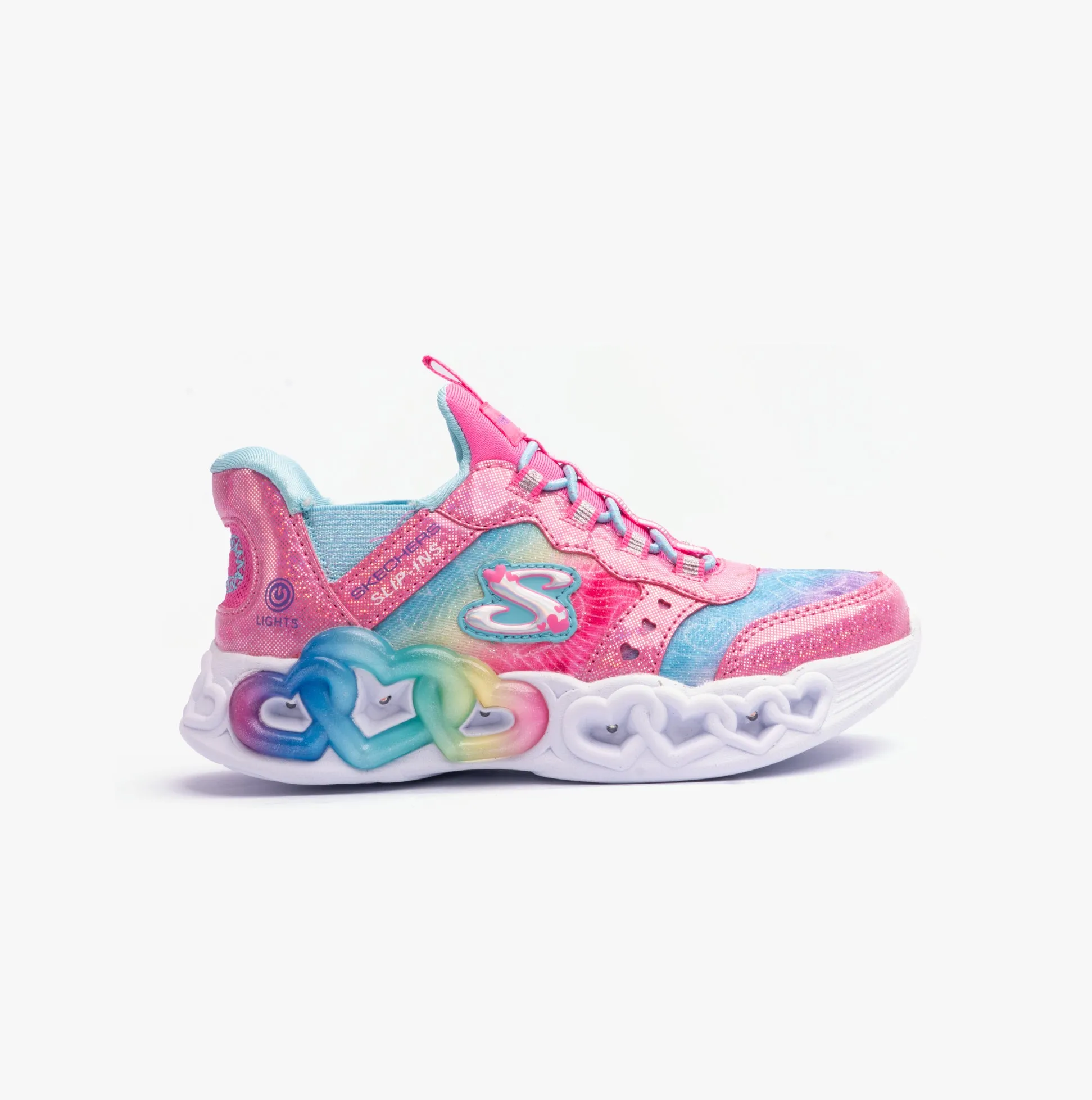 Skechers 303755L/PKMT INFINITE HEART LIGHTS - COLOR LOVIN Girls Trainers Pink
