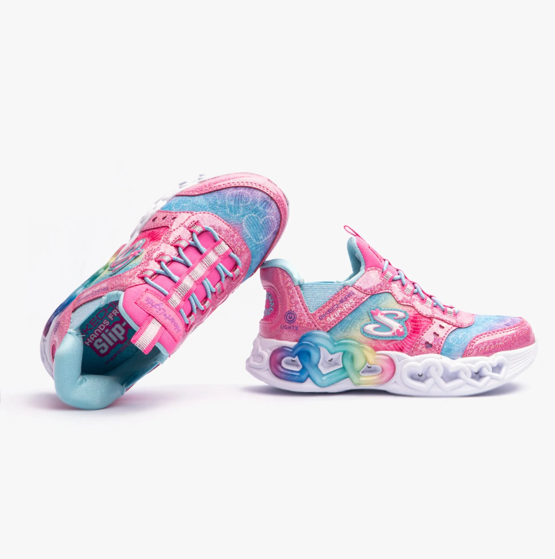 Skechers 303755L/PKMT INFINITE HEART LIGHTS - COLOR LOVIN Girls Trainers Pink