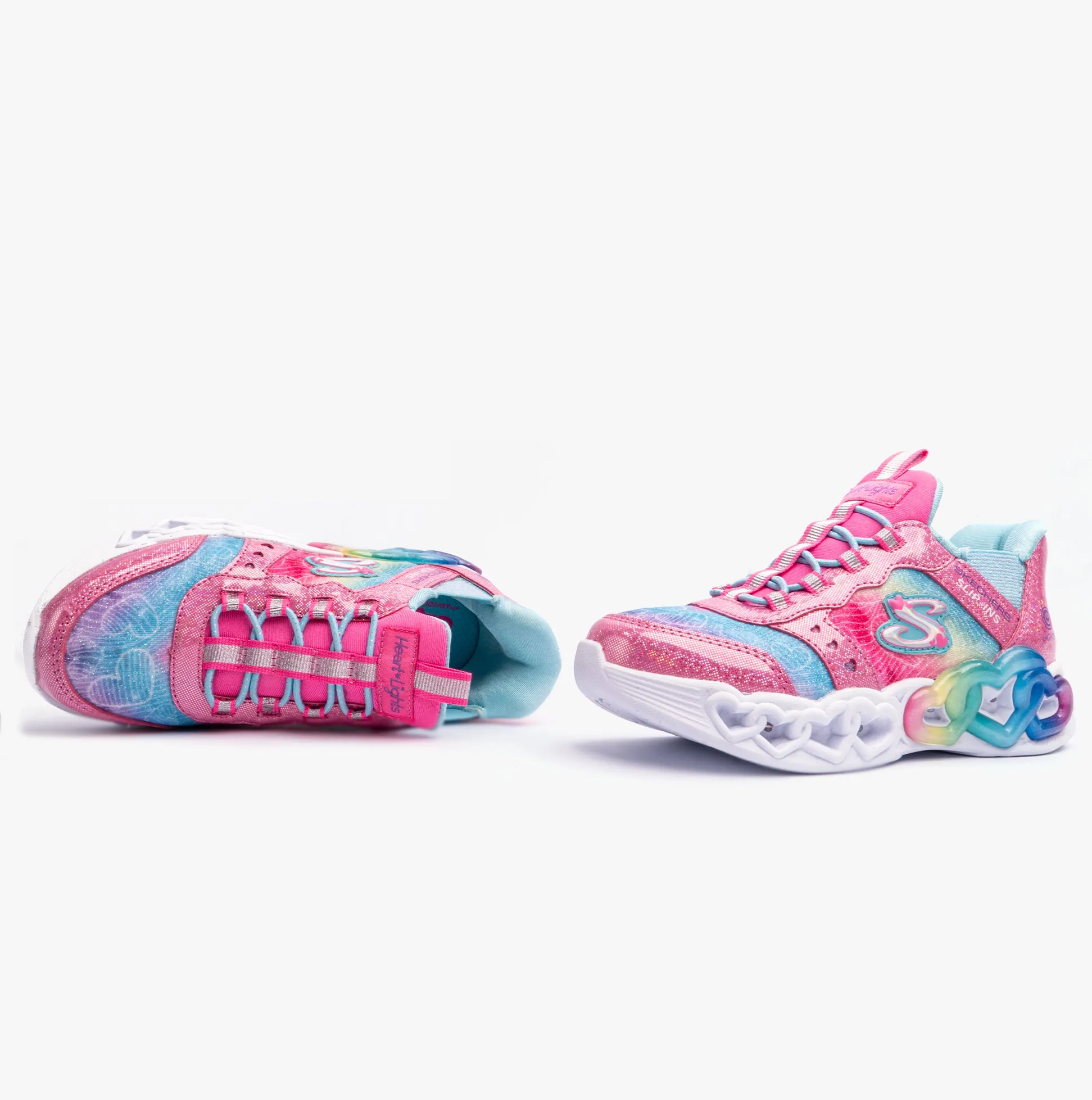 Skechers 303755L/PKMT INFINITE HEART LIGHTS - COLOR LOVIN Girls Trainers Pink