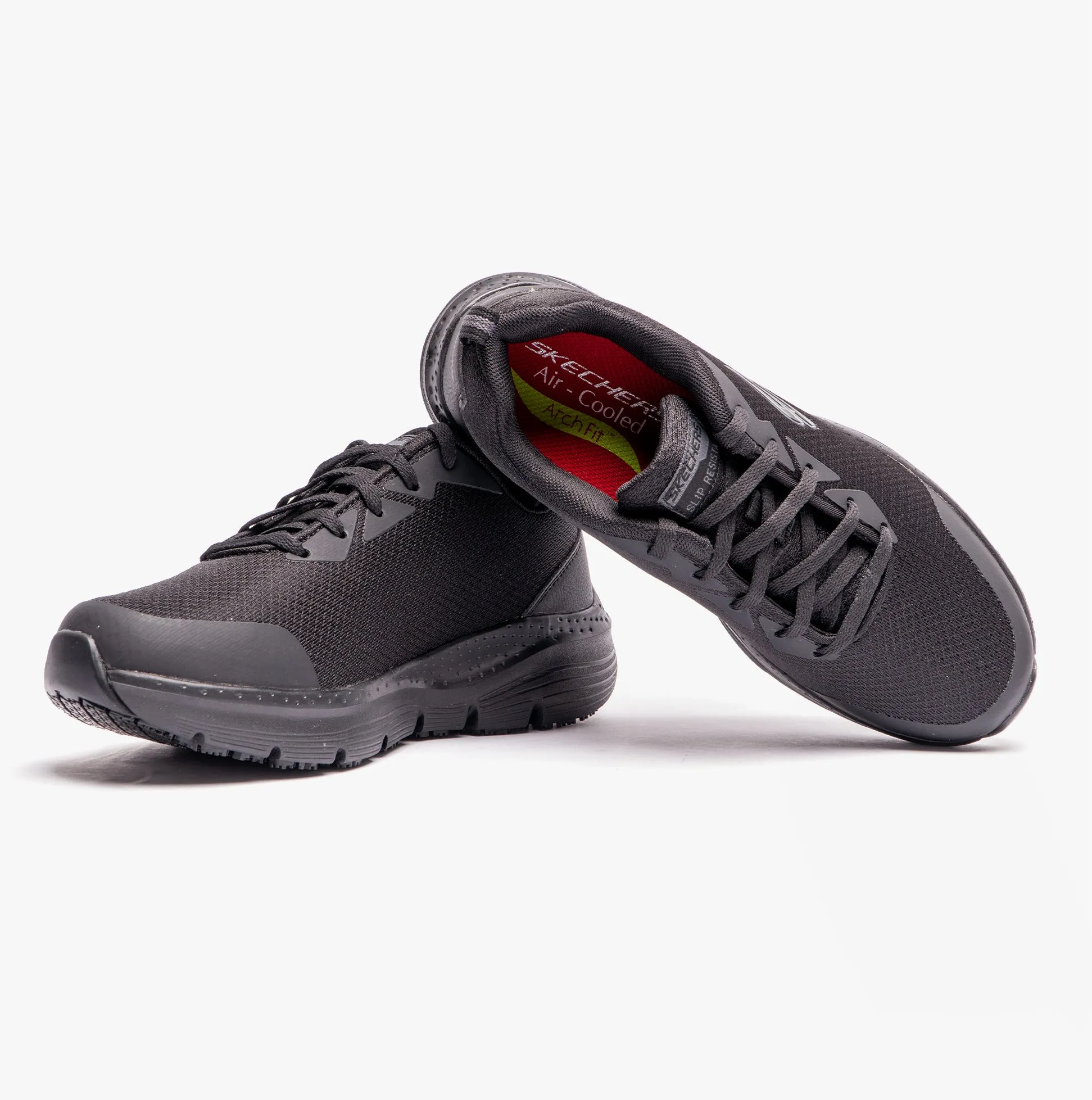 Skechers Work 108019EC/BLK ARCH FIT SR Womens Mesh Trainers Black