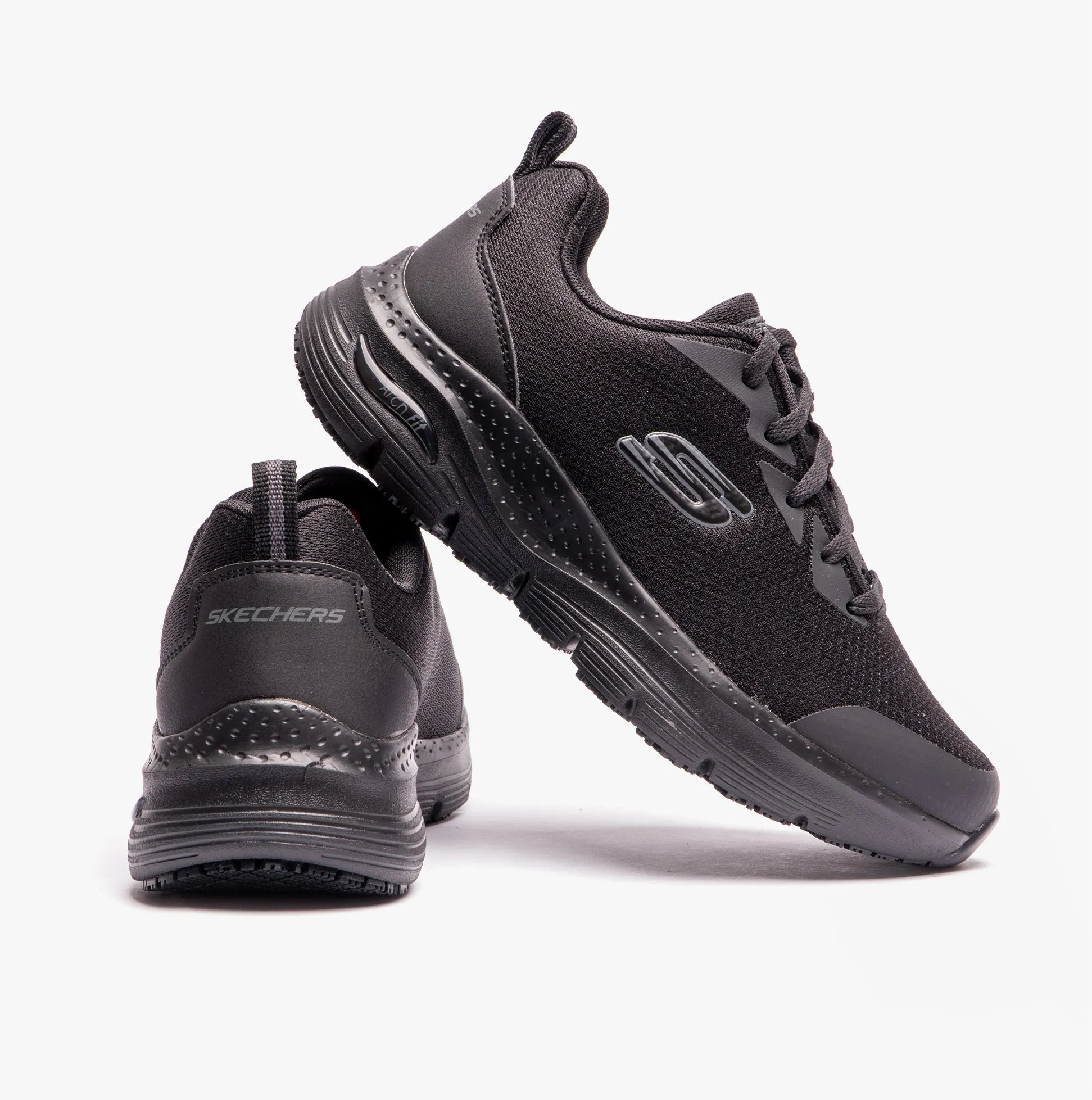Skechers Work 108019EC/BLK ARCH FIT SR Womens Mesh Trainers Black