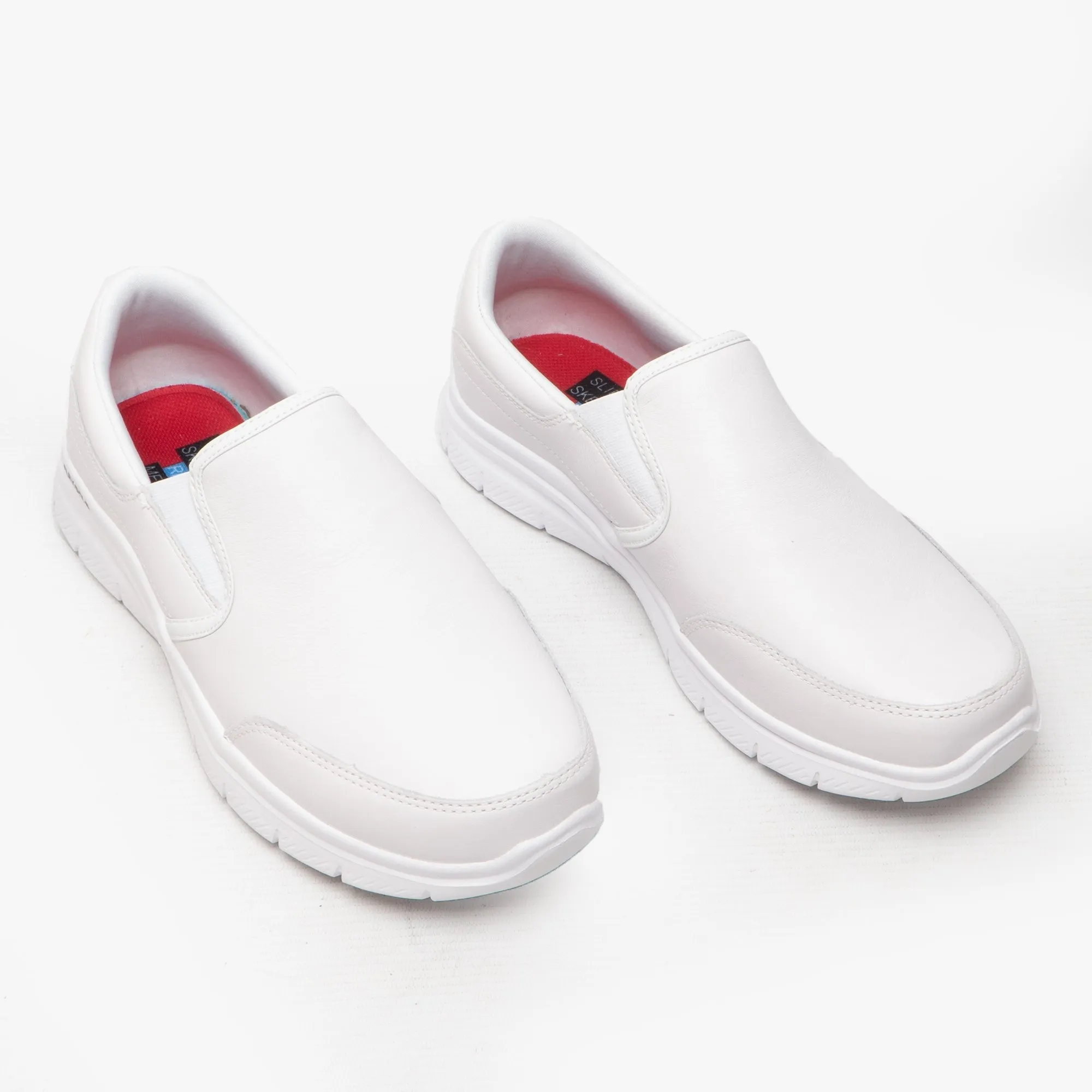 Skechers Work 77071EC/WHT FLEX ADVANTAGE SR BRONWOOD Mens Leather Work Shoes White