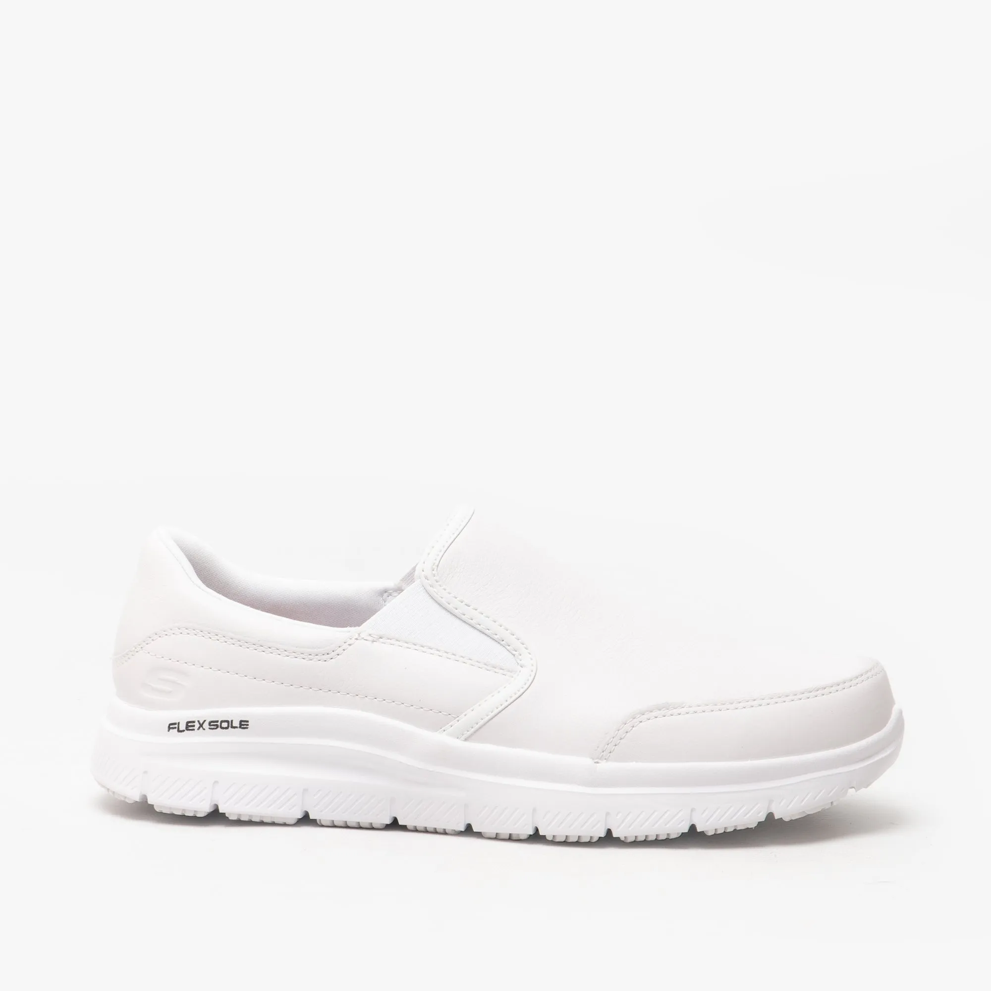 Skechers Work 77071EC/WHT FLEX ADVANTAGE SR BRONWOOD Mens Leather Work Shoes White