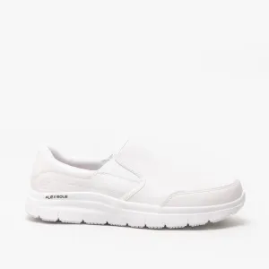 Skechers Work 77071EC/WHT FLEX ADVANTAGE SR BRONWOOD Mens Leather Work Shoes White