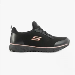 Skechers Work 77222EC/BKRG SQUAD SR Womens Occupational Trainers Black/Rose Gold