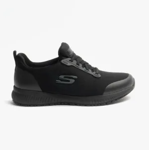 Skechers Work 77222WEC/BLK SQUAD SR Womens Wide Fit Occupational Trainers Black
