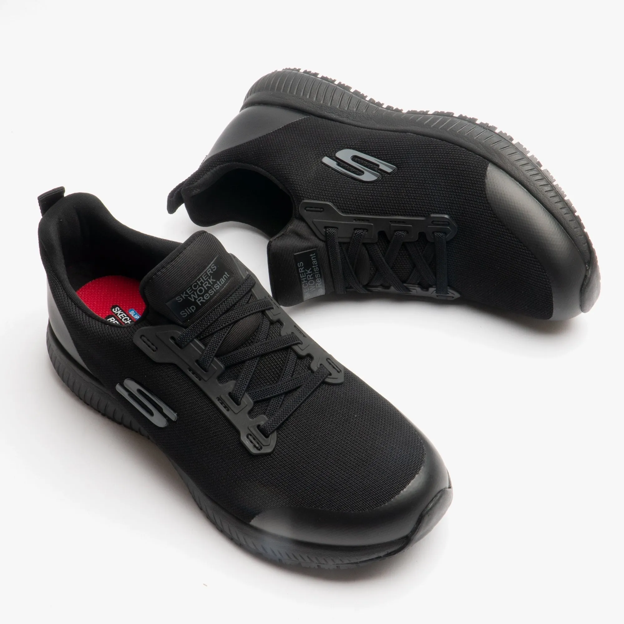 Skechers Work 77222WEC/BLK SQUAD SR Womens Wide Fit Occupational Trainers Black