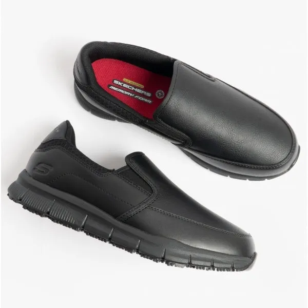 Skechers Work 77236EC/BLK NAMPA ANNOD Womens Slip On Trainers Black