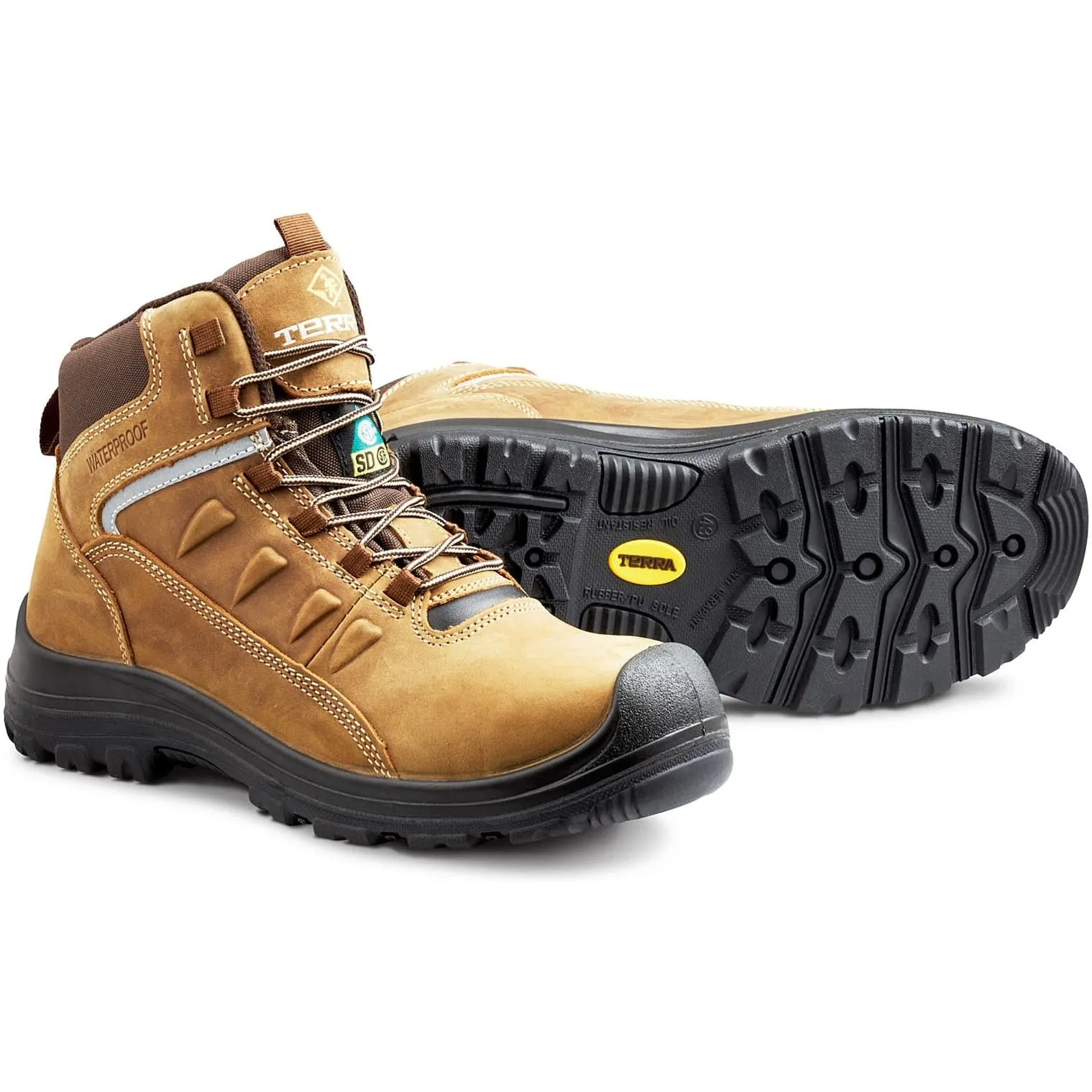 Terra Men's Findlay 6" Composite Toe Waterproof Safety Work Boot -Brown- R5204B
