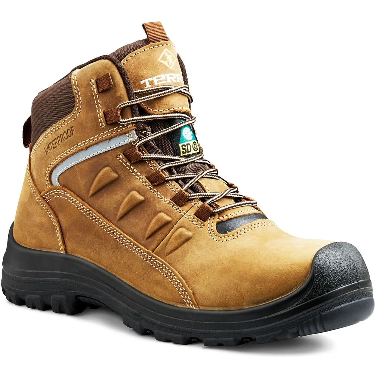 Terra Men's Findlay 6" Composite Toe Waterproof Safety Work Boot -Brown- R5204B