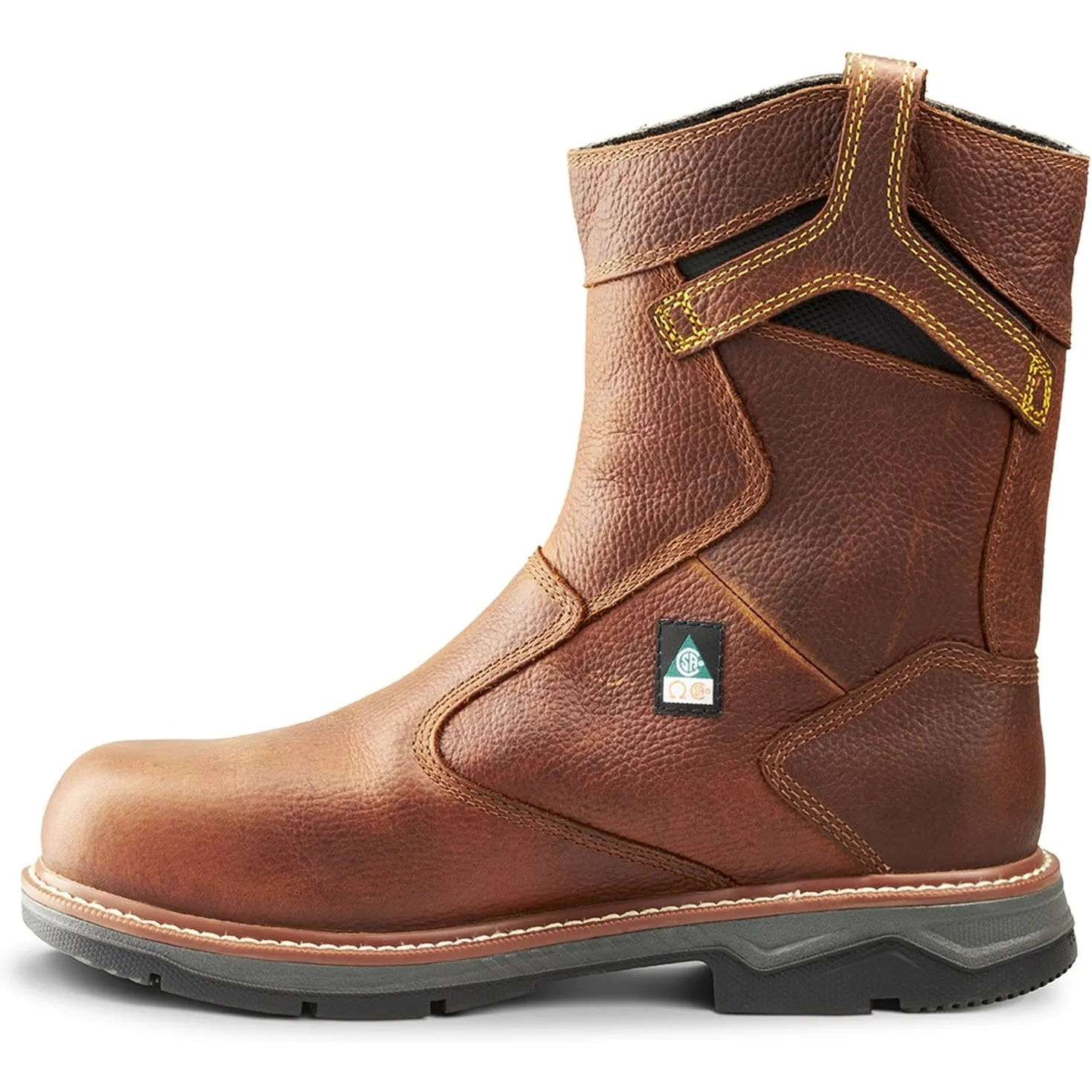 Terra Men's Patton Alloy Toe Waterproof Pull-On Safety Work Boot -Brown- 4TCBBN