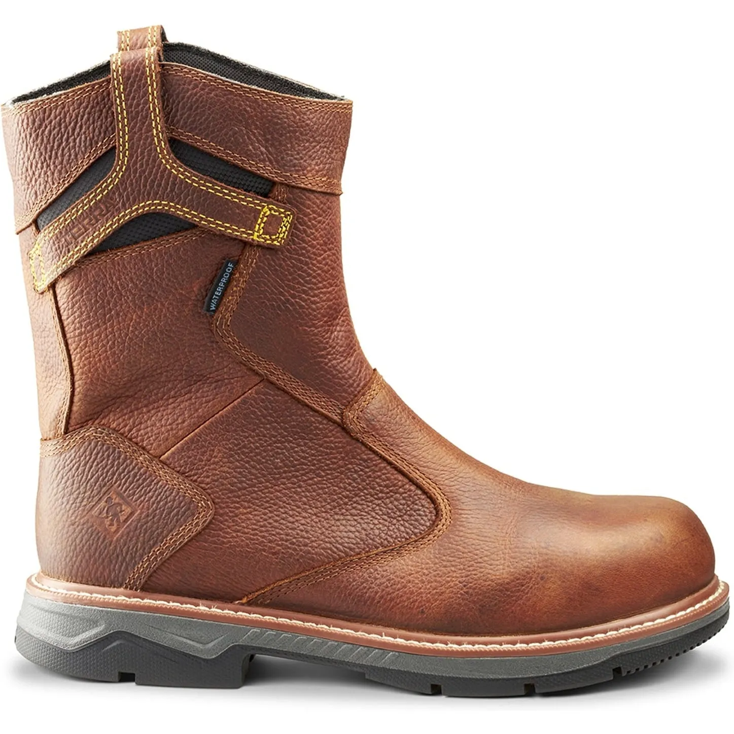 Terra Men's Patton Alloy Toe Waterproof Pull-On Safety Work Boot -Brown- 4TCBBN