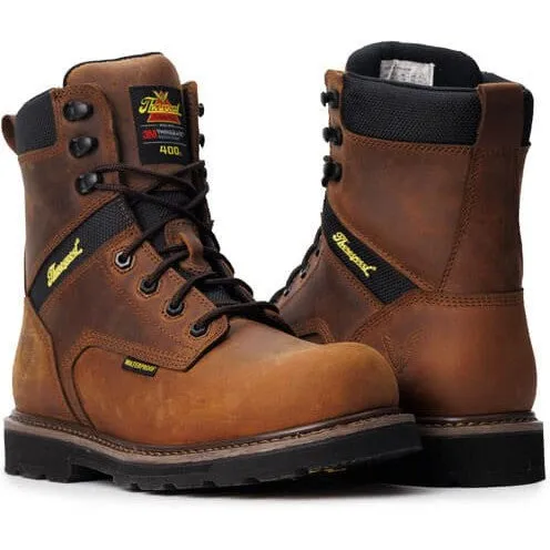 Thorogood Men's Jobsite 8" Safety Toe Waterproof 400G Work Boot -Horse- 804-4244