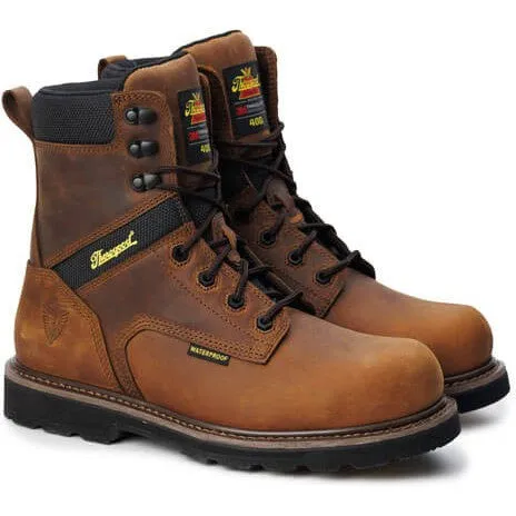 Thorogood Men's Jobsite 8" Safety Toe Waterproof 400G Work Boot -Horse- 804-4244