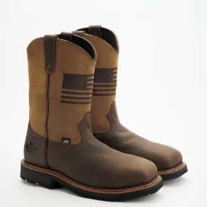 Thorogood Men's Western 11" Safety Toe Waterproof Slip Resistant Work Boot -Tan- 804-4338