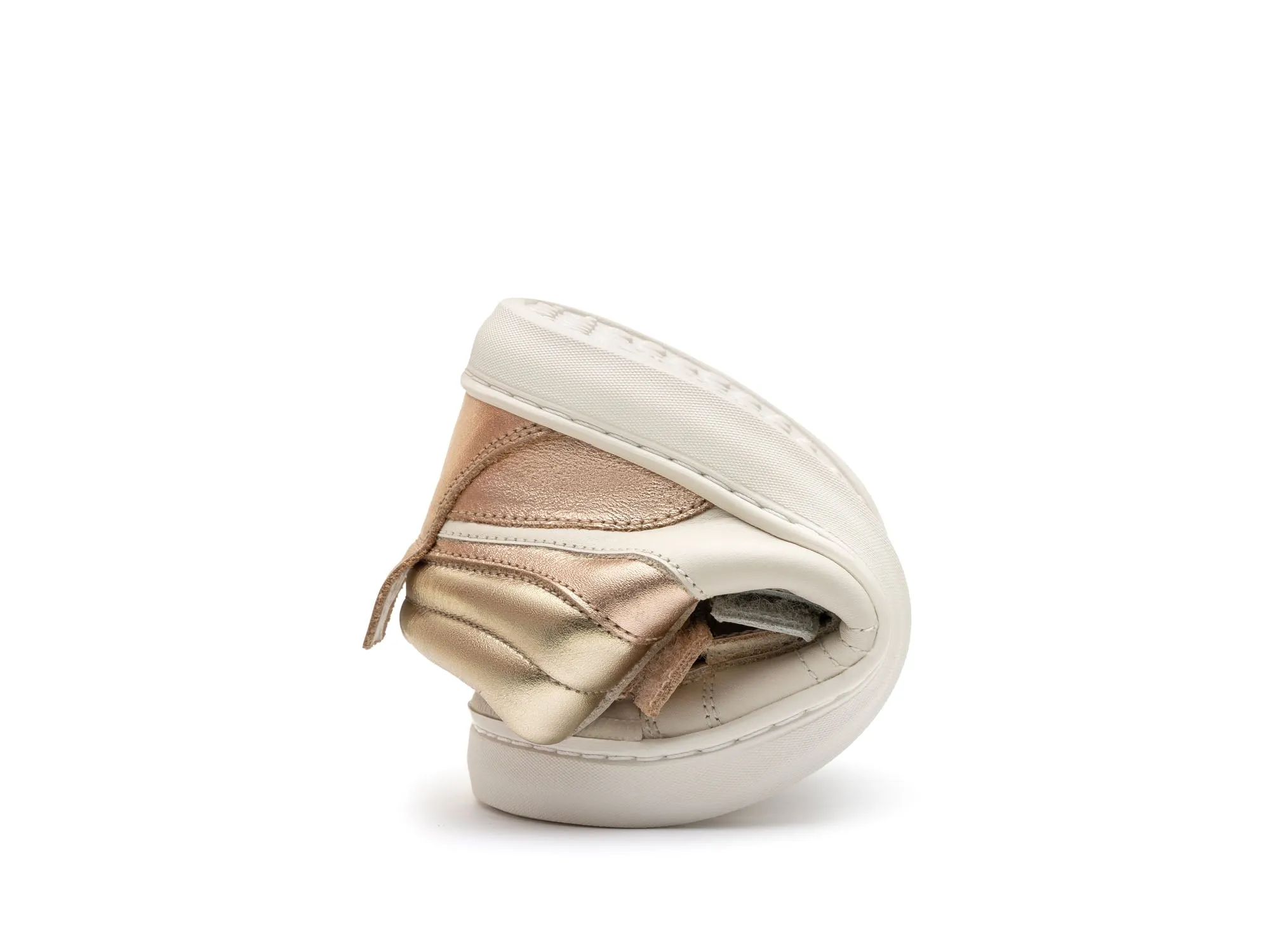 Tip Toey Joey Girl's Leap Casual Shoes - Tapioca / Metalic Salmon