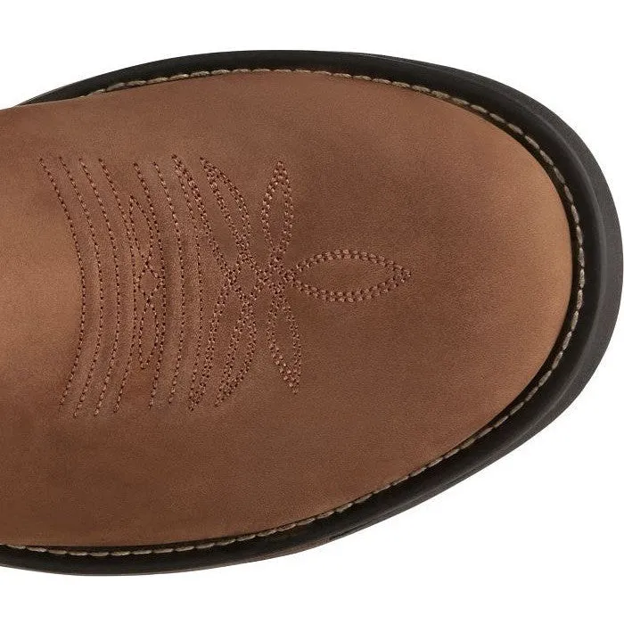 Tony Lama Men's Boom 11" Round Toe Pull On Waterproof Western Work Boot -Brown- TW3414
