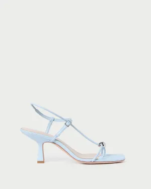 Triana Blue Leather Mid-Heel Sandal -LOEFFLER RANDALL