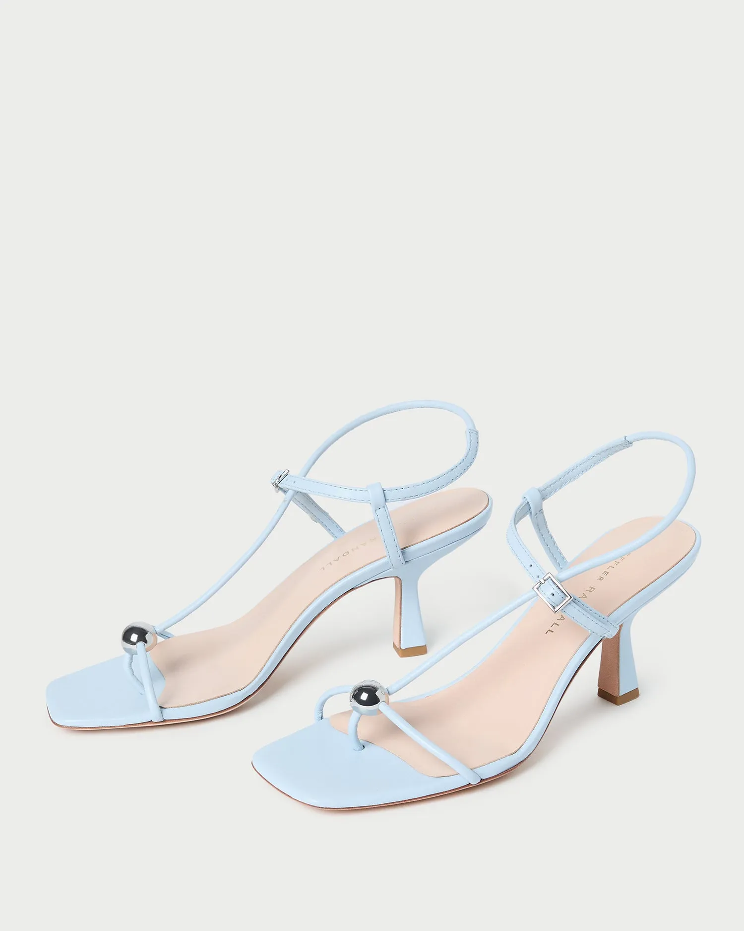 Triana Blue Leather Mid-Heel Sandal -LOEFFLER RANDALL