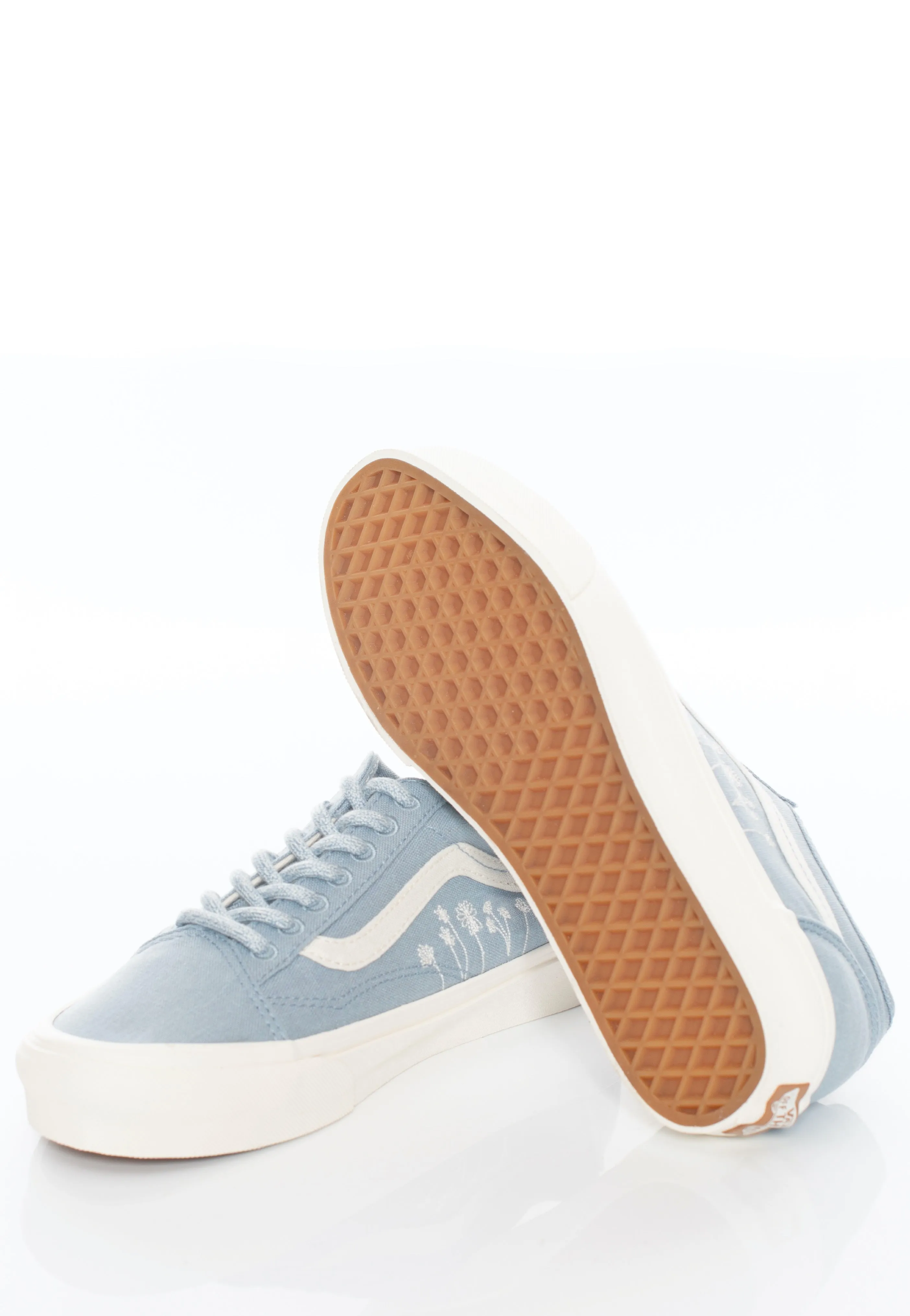 Vans - Old Skool Tapered Eco Theory Embroidered Flowers Ashley Blue - Girl Shoes