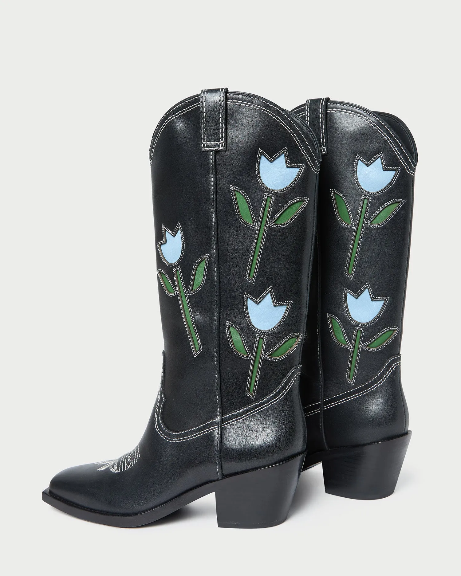 Wilder Black Tulip Leather Boot -LOEFFLER RANDALL