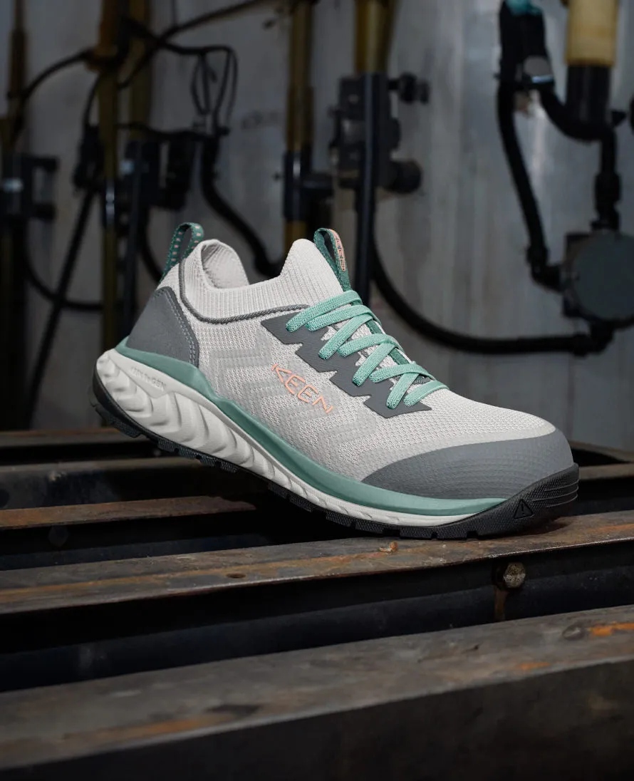 Women's Arvada Shift Work Sneaker (Carbon Toe)  |  Steel Grey/Granite Green KEEN