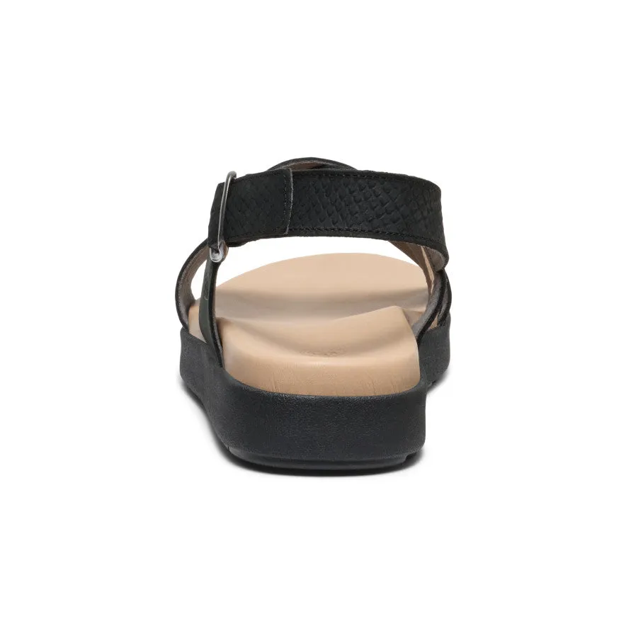 Women's Elle Luxe Cross Strap Sandal  |  Black/Black KEEN