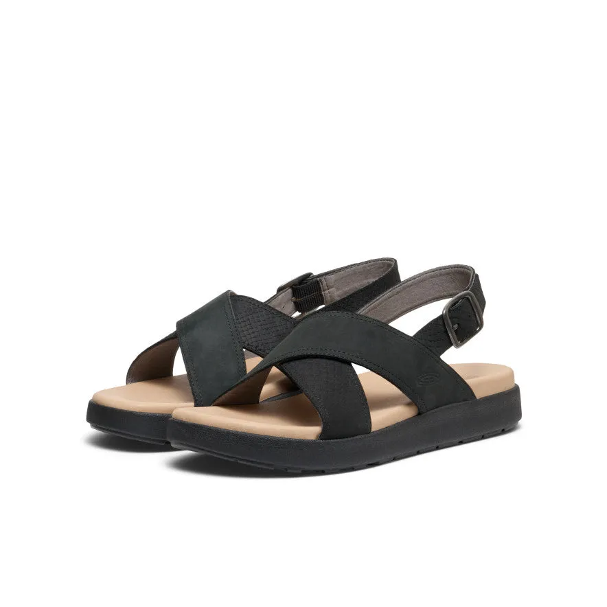 Women's Elle Luxe Cross Strap Sandal  |  Black/Black KEEN