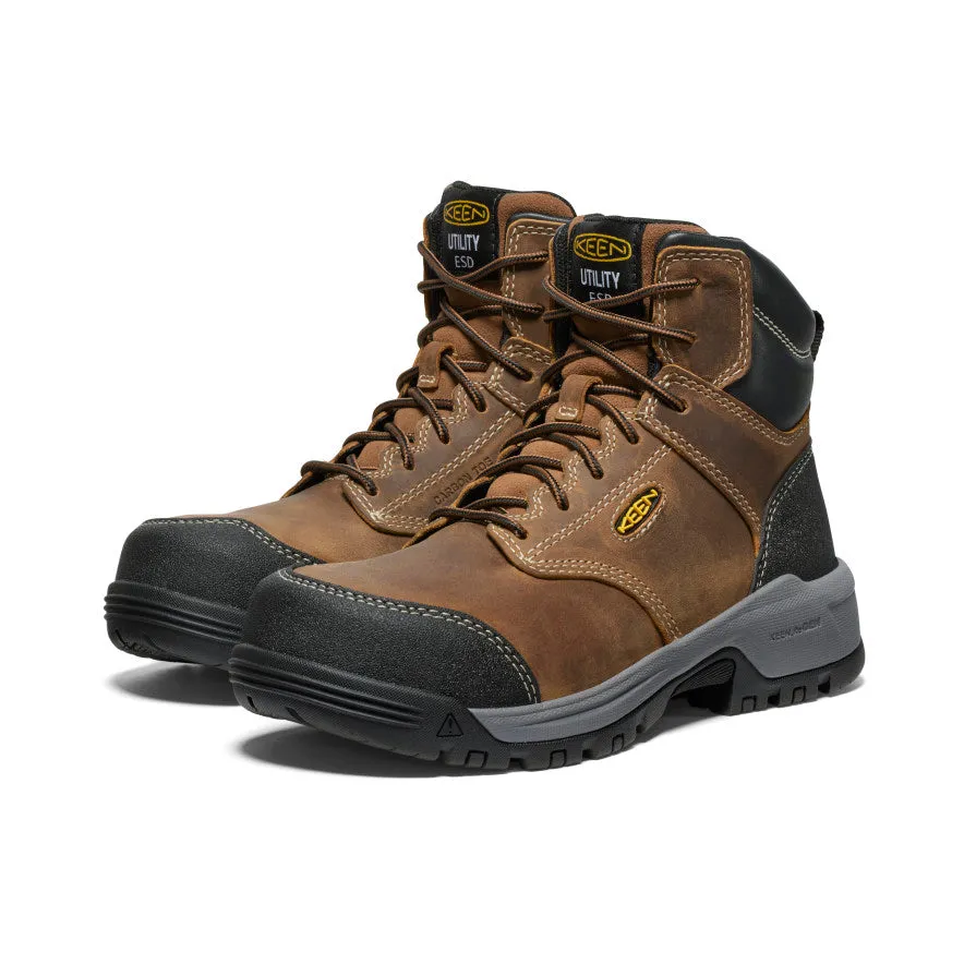 Women's Evanston 6" ESD Boot (Carbon Toe)  |  Bison/Black KEEN