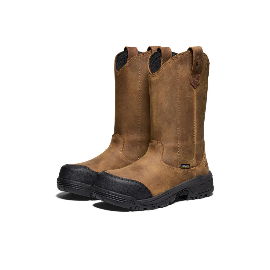 Women's Evanston Pull-On Waterproof Boot (Carbon Toe)  |  Bison/Black KEEN