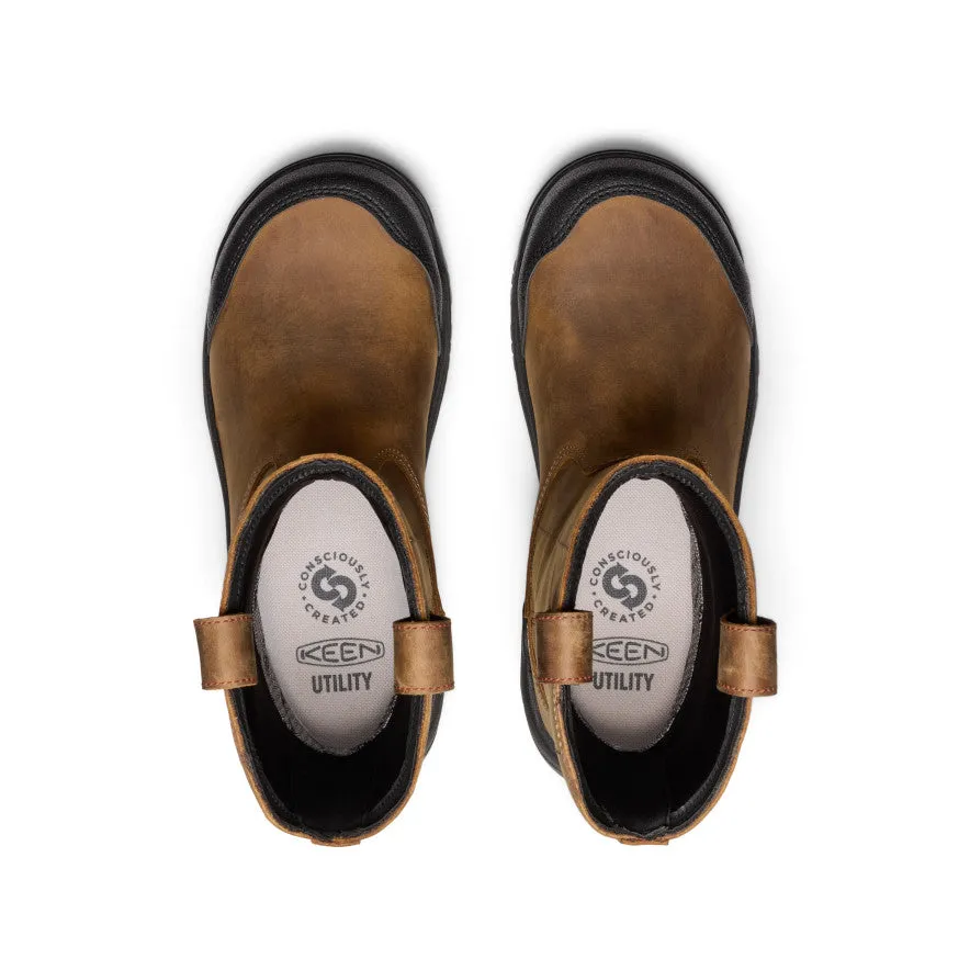 Women's Evanston Pull-On Waterproof Boot (Carbon Toe)  |  Bison/Black KEEN