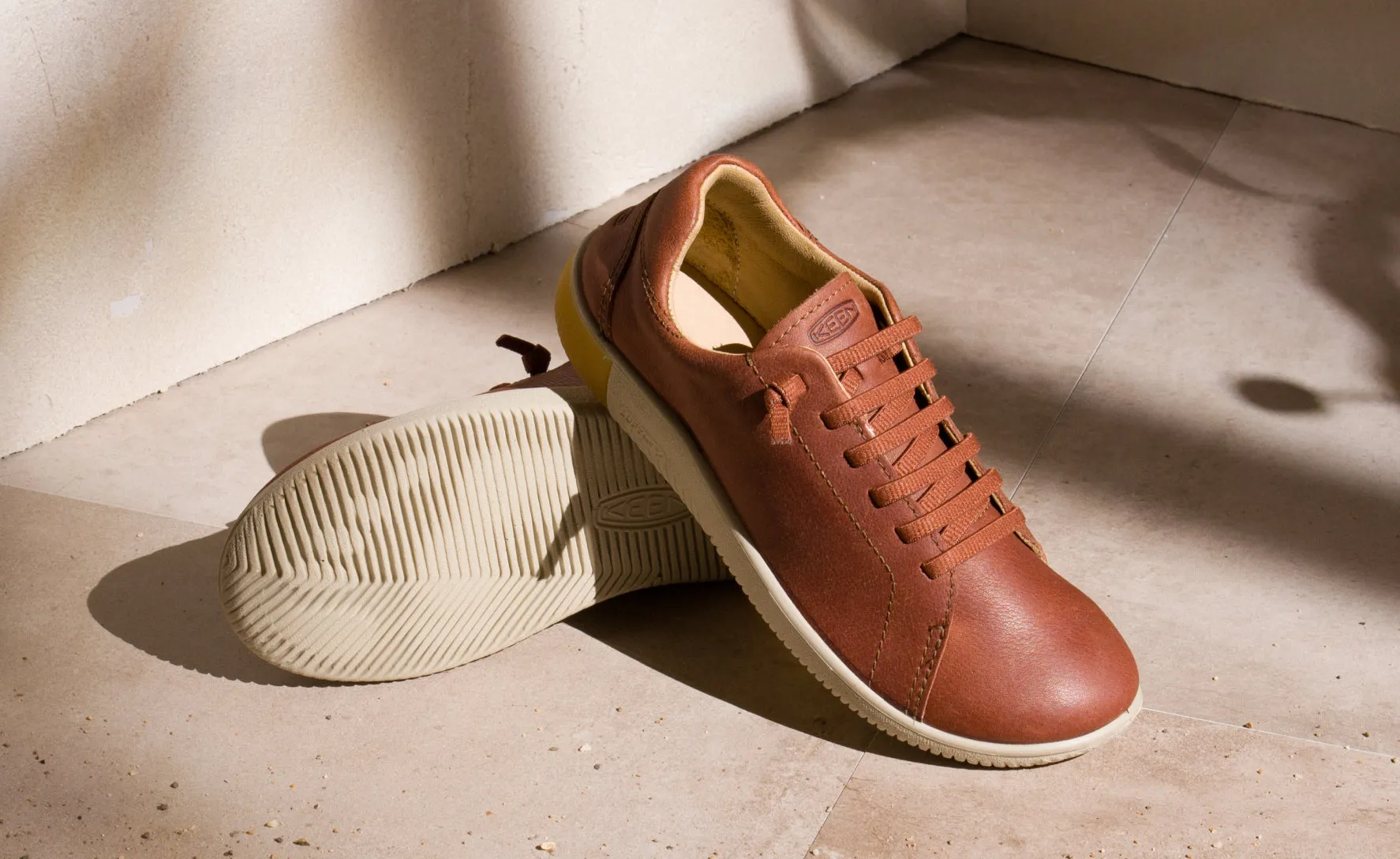 Women's KNX Leather Sneaker  |  Tortoise Shell/Plaza Taupe KEEN
