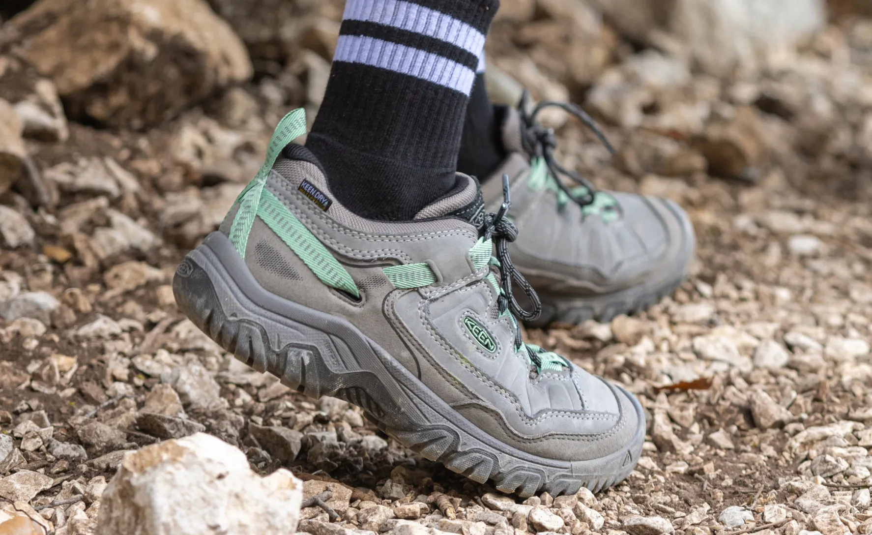 Women's Targhee IV Waterproof Hiking Shoe  |  Alloy/Granite Green KEEN