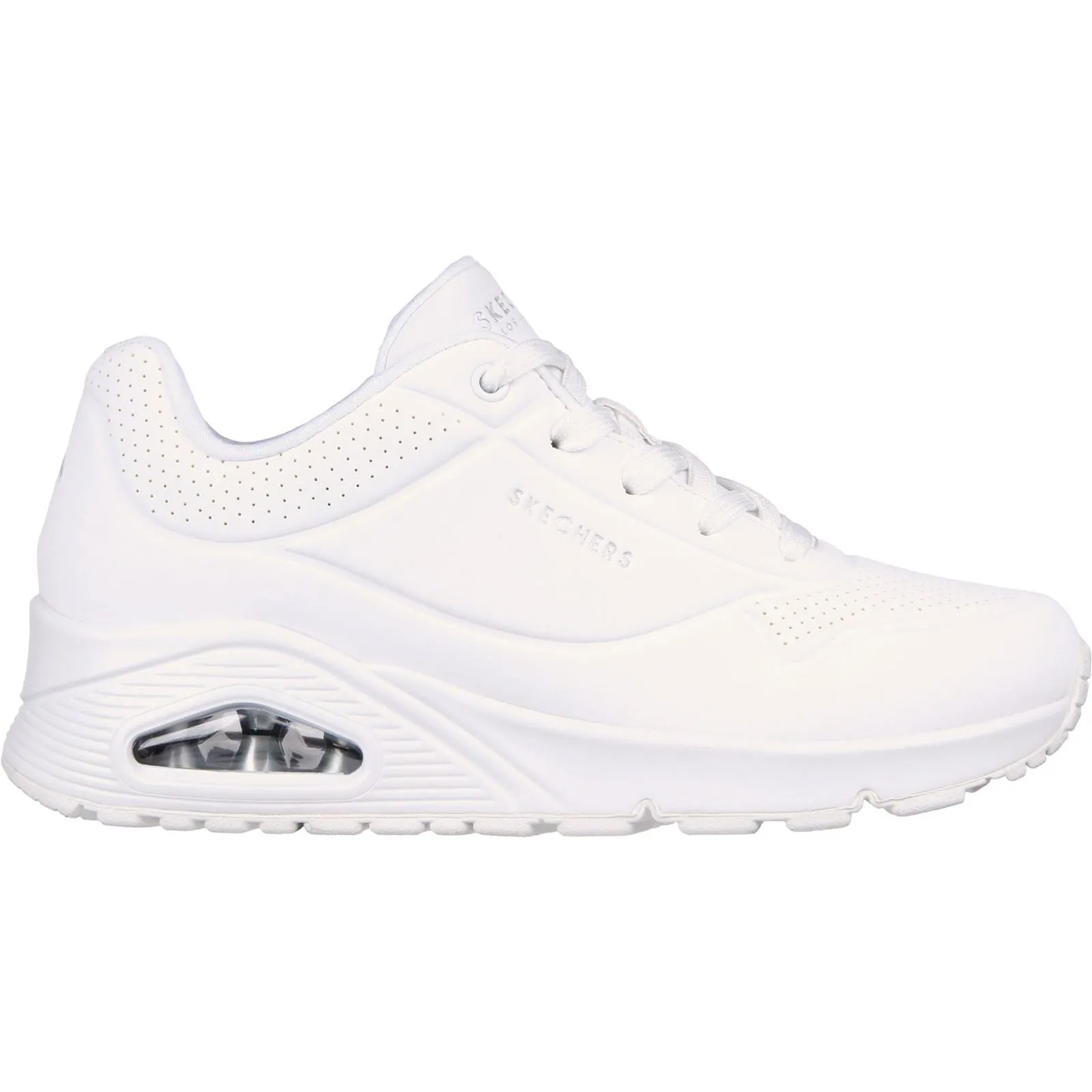 Women's Wide Fit Skechers 73690 Uno Stand On Air Sports Trainers