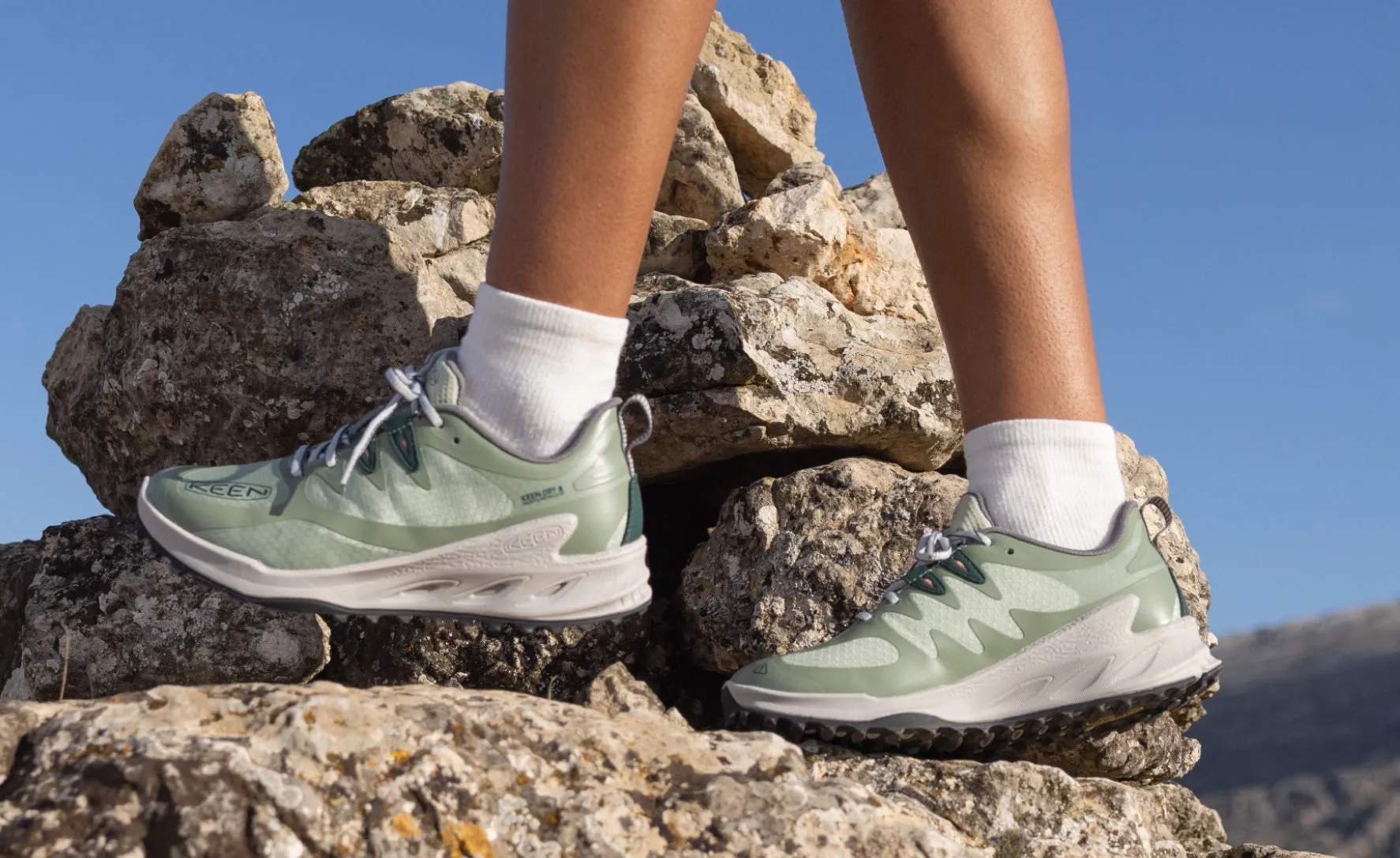 Women's Zionic Waterproof Hiking Shoe  |  Desert Sage/Ember Glow KEEN
